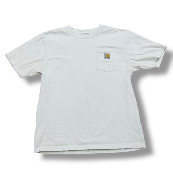 Carhartt Loose Fit White T Shirt Men’s Size Medium Short Sleeve Workwear Tee - Picture 3 of 8